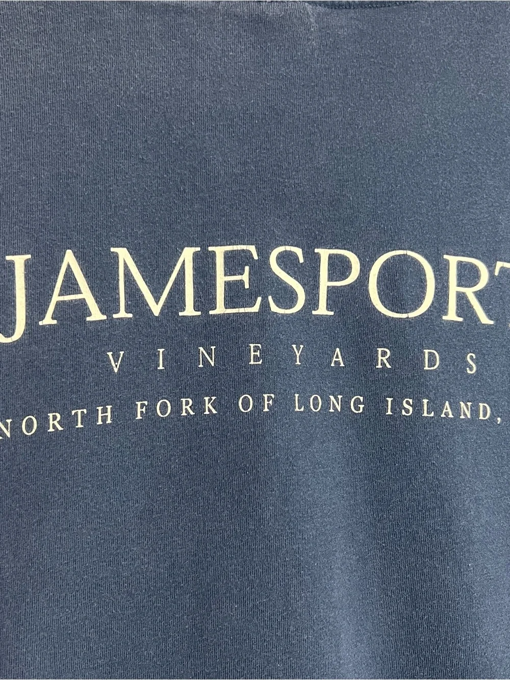 Vintage Jamesport Vineyards Long Island Blue Short Sleeve T-Shirt Adult XL